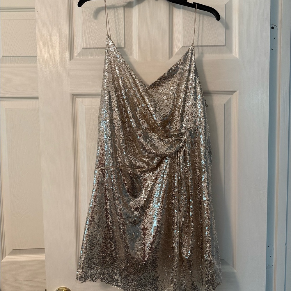 Zara silver Sequin Dress